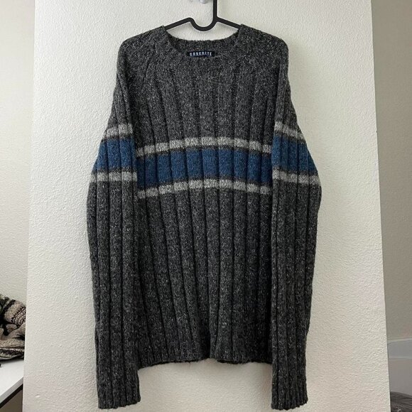 y2k striped indie skate grunge chunky wool knit sweater - Picture 3 of 8